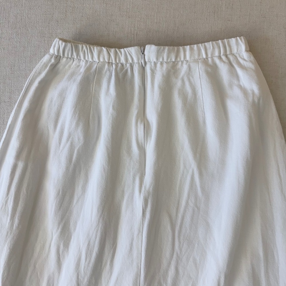Petal + Pup Midi Skirt Womens XS White Linen Blend Elastic Waist Coastal Chic - Picture 12 of 12